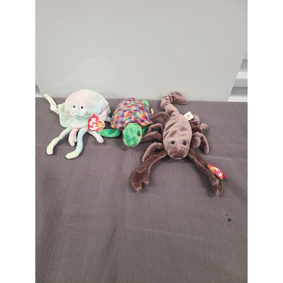 Ty Beanie Babies Goochy Octopus, Zoom Turtle, and Stinger Scorpion - Picture 1 of 4